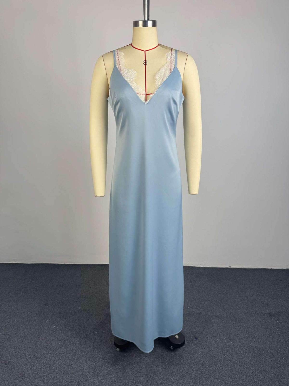 Lace Trim V-Neck Spaghetti Strap Maxi Slip Dress – Premium 4 | RICALOUX