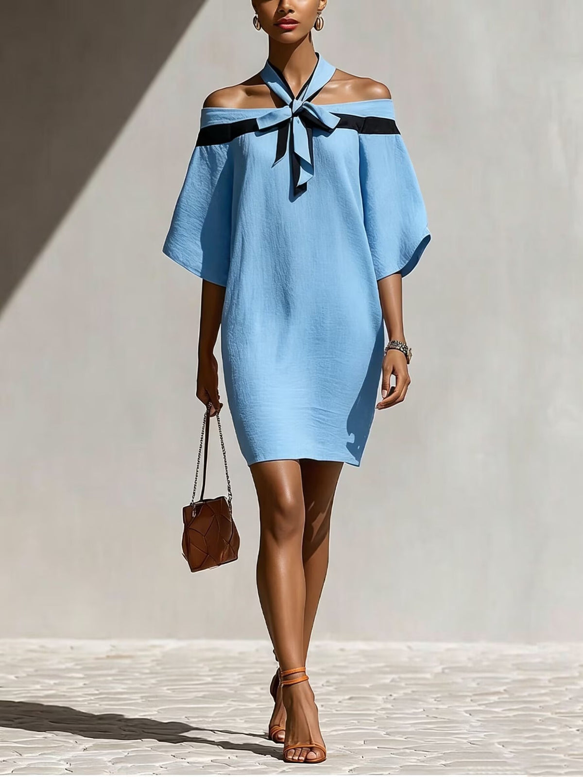 Off-shoulder Bow-neck Dress For Women by Ricaloux