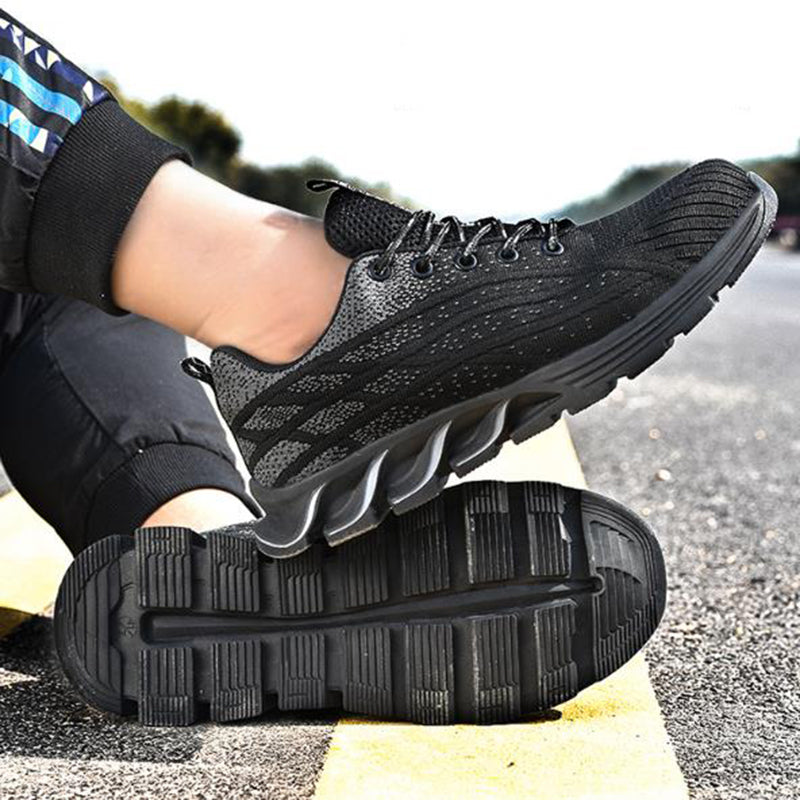 Men Sneakers Indestructible Steel Toe Work Shoes Comfortable Puncture Proof Shoes by Ricaloux