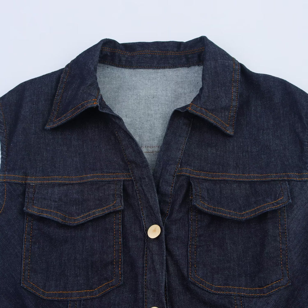 Women's Versatile Classic Denim Mini Dress by Ricaloux