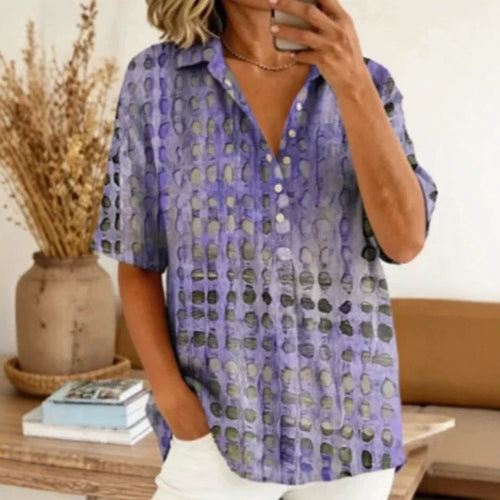 Button-down Collar Pullover Shirt Top by Ricaloux