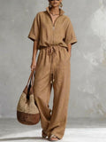 Womens Cotton-Linen Fashionable Casual Set by Ricaloux