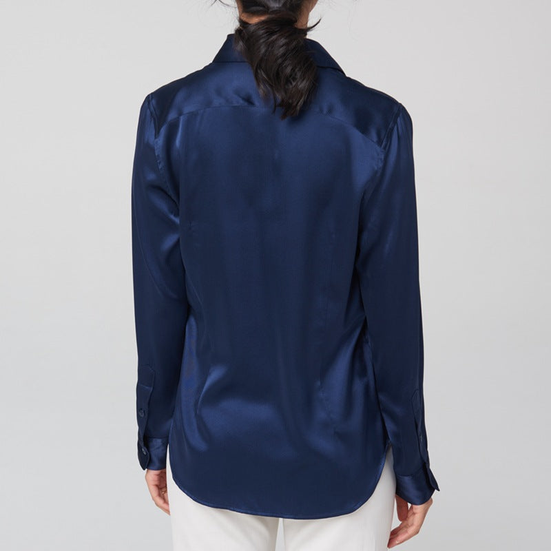 Professional-style Color-blocked Commuter Shirt Slim-fit Square-neck Top – Premium 0 | RICALOUX