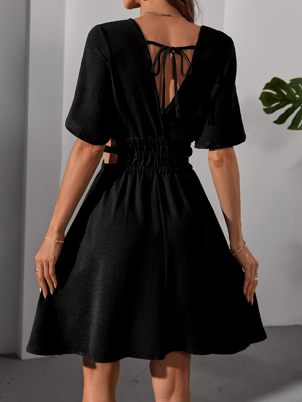 Elegant High-Waisted Pleated A-Line Summer Dress – Premium 0 | RICALOUX