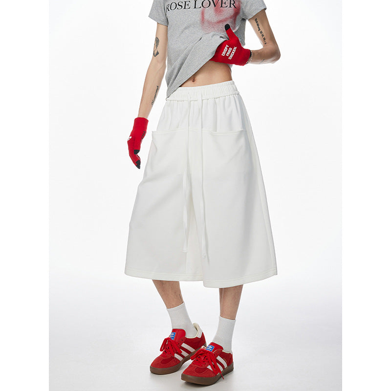 High-waisted Capri Pants Casual And Versatile Retro Wide-leg Trousers – Premium 0 | RICALOUX