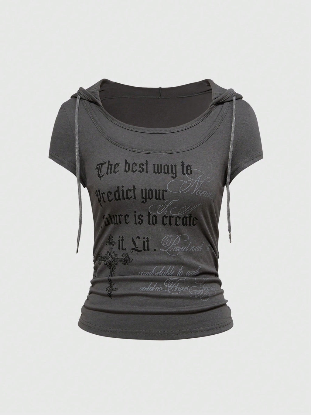 Casual Round-neck Printed Mock-two-piece T-shirt – Premium 0 | RICALOUX