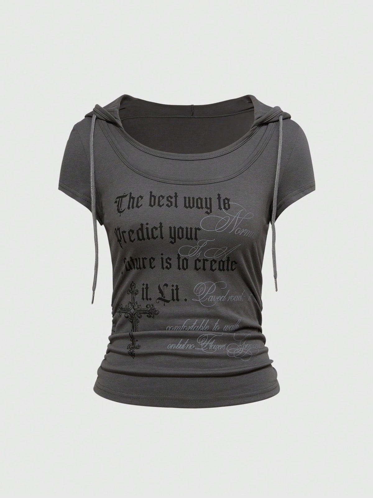 Casual Round-neck Printed Mock-two-piece T-shirt – Premium 0 | RICALOUX