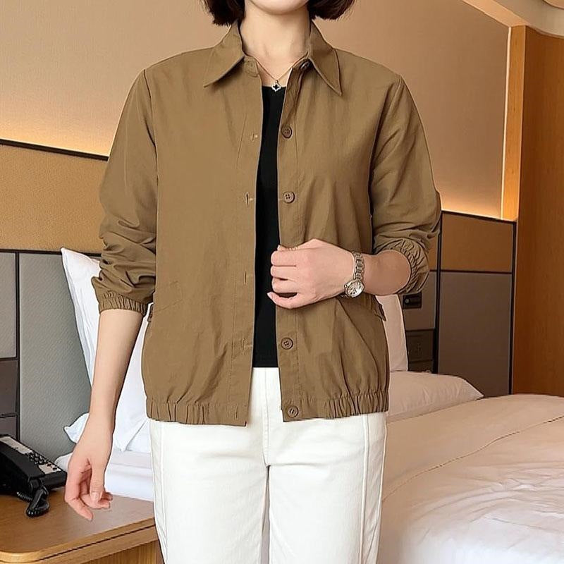 Womens Versatile Casual Loose-fitting Cropped Jacket by Ricaloux