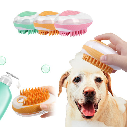 Dog Cat Bath Brush 2-in-1 Pet SPA Massage Comb Soft Silicone Pets Shower Hair Grooming Cmob Dog Cleaning Tool Pet Products - RICALOUX