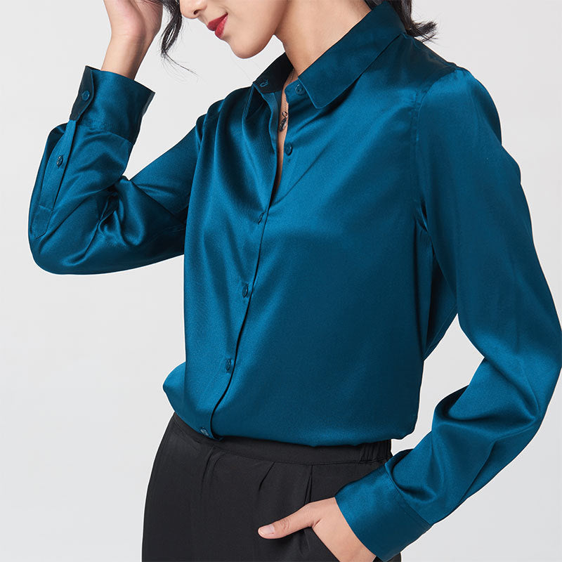 Professional-style Color-blocked Commuter Shirt Slim-fit Square-neck Top – Premium 0 | RICALOUX