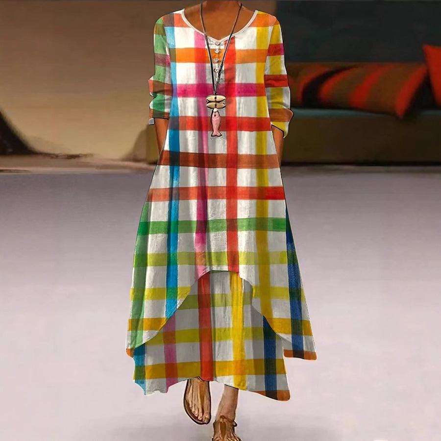 Womens Long Dress Asymmetrical Design by Ricaloux