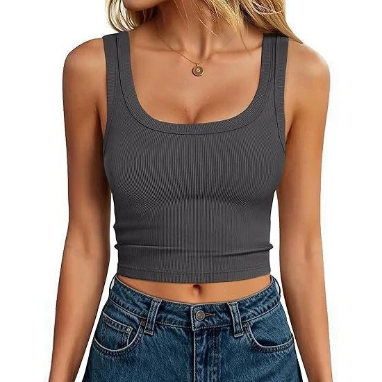 New Solidcolor Slimfit Cropped Vest For Women by Ricaloux