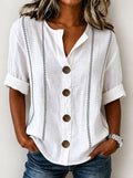 Summer Striped Button-up Blouse For Women by Ricaloux