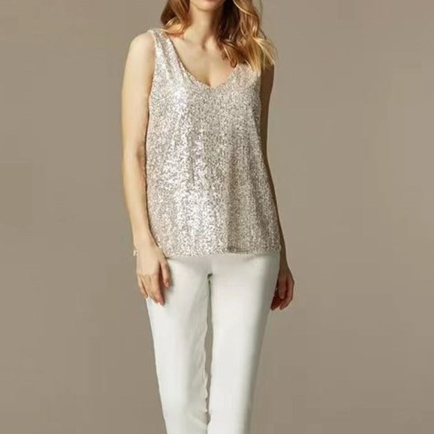 Women's Outerwear Sequin Top Camisole by Ricaloux