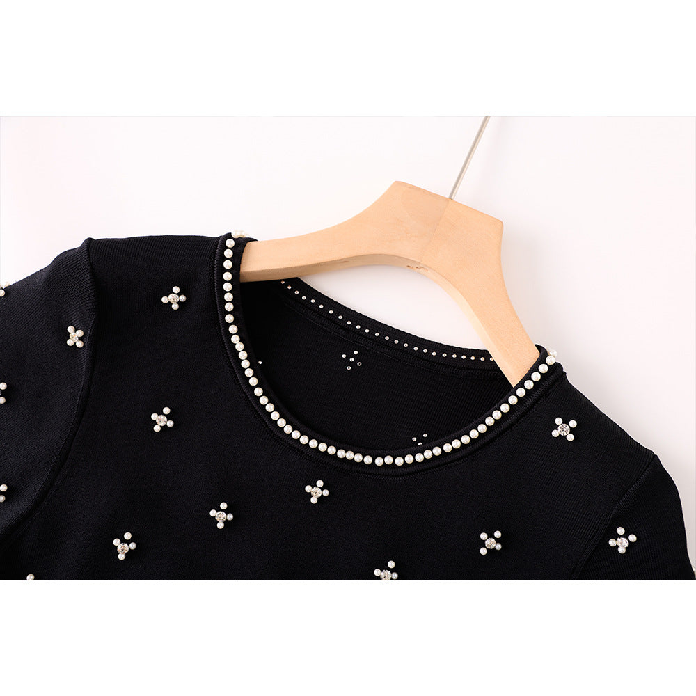 Knitted Patchwork Waist-Cinching Dress For Women by Ricaloux