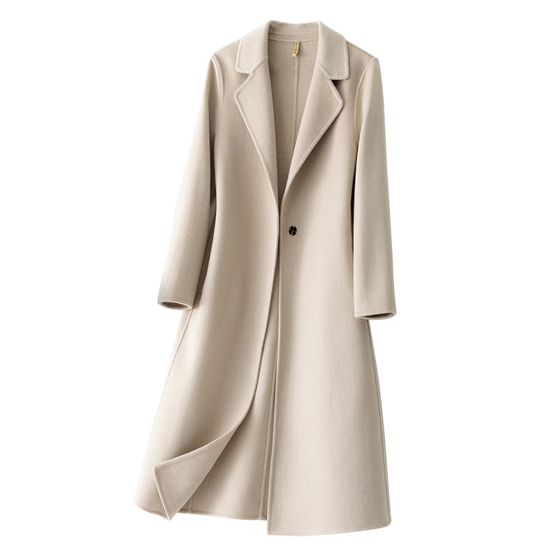 Cashmere Coat Womens Mid-length Wool Outerwear by Ricaloux
