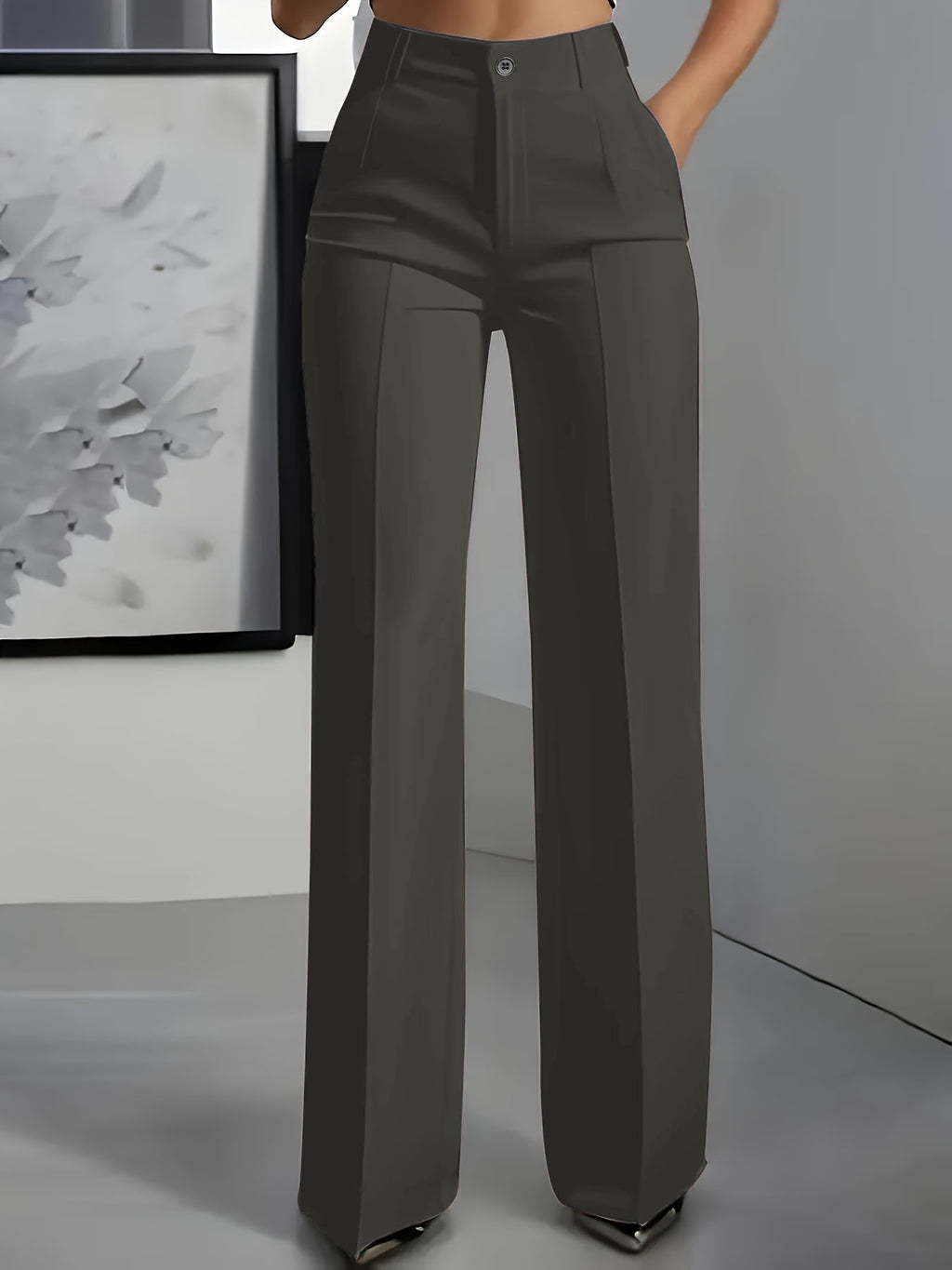 High-waisted Draping Straight-leg Minimalist Suit Trousers – Premium 0 | RICALOUX