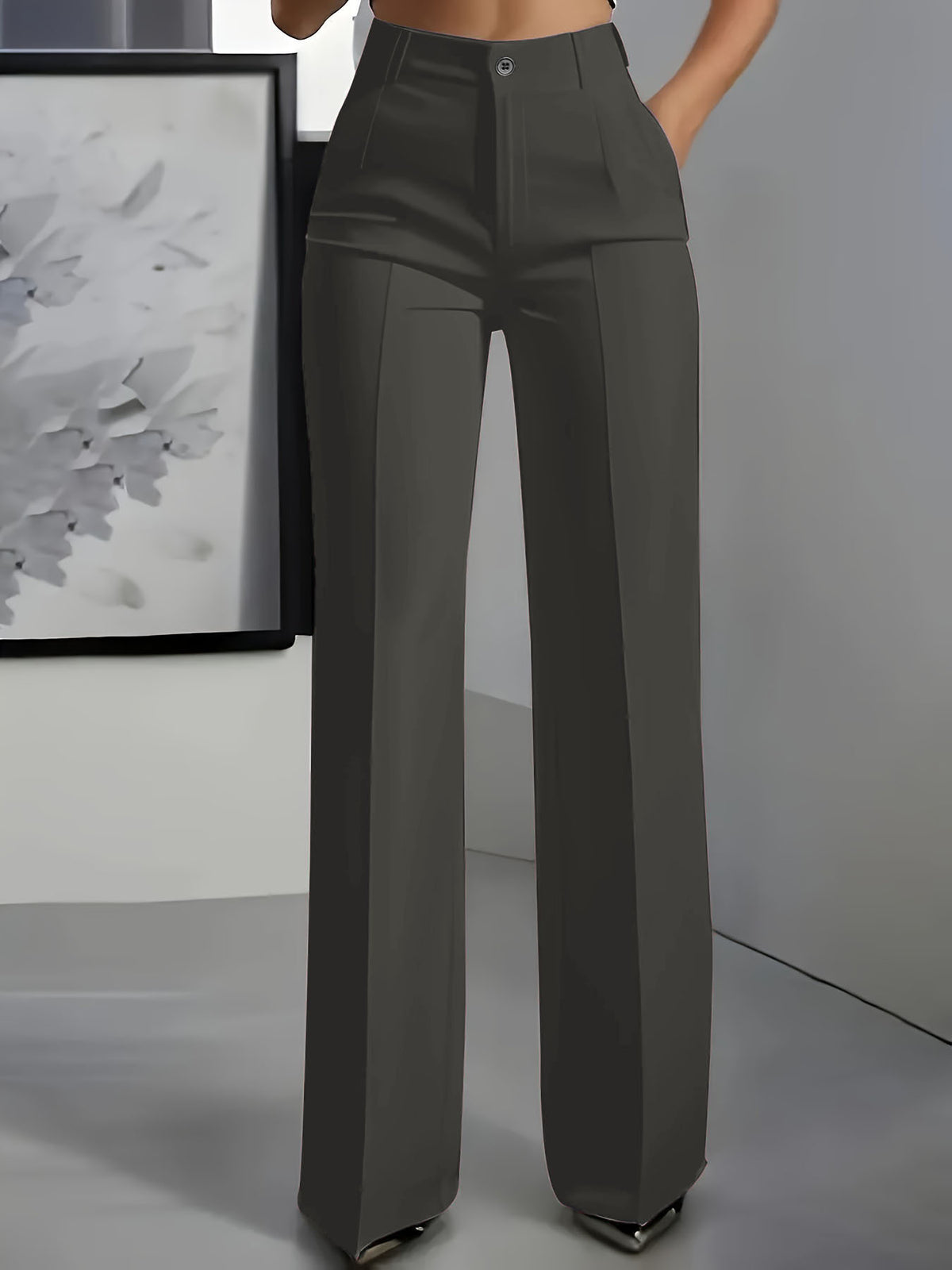 High-waisted Draping Straight-leg Minimalist Suit Trousers – Premium 0 | RICALOUX