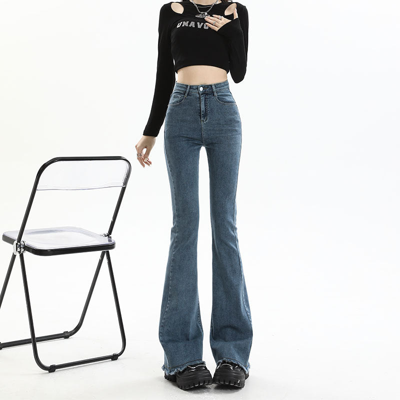 New Springautumn High-waisted, Figure-flattering, American-style Vintage Bootcut Jeans For Women – Premium 0 | RICALOUX