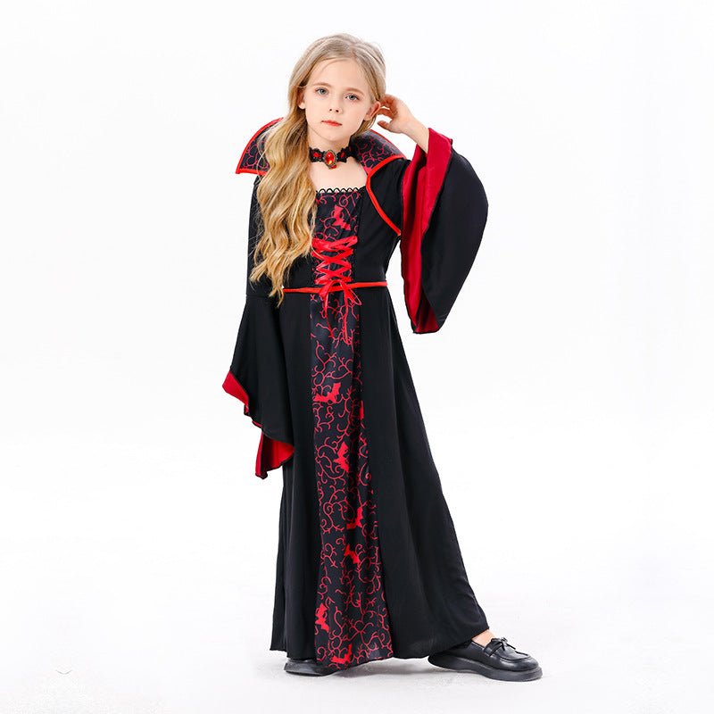 Halloween Cos Witch Children Black Clothes Horror Girl Party Costumes - RICALOUX