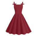 Sleeveless Village-color Bow-tie Audrey Hepburn-style Strap Maxi Dress, New Style by Ricaloux
