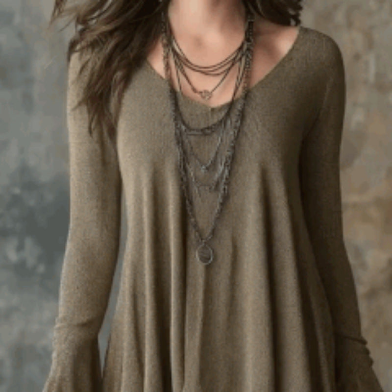 Womens Top With An Irregular Hem And Cuffs by Ricaloux