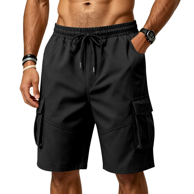 Mens Loose-Fit Sports-Style Casual Plus-Size Shorts by Ricaloux