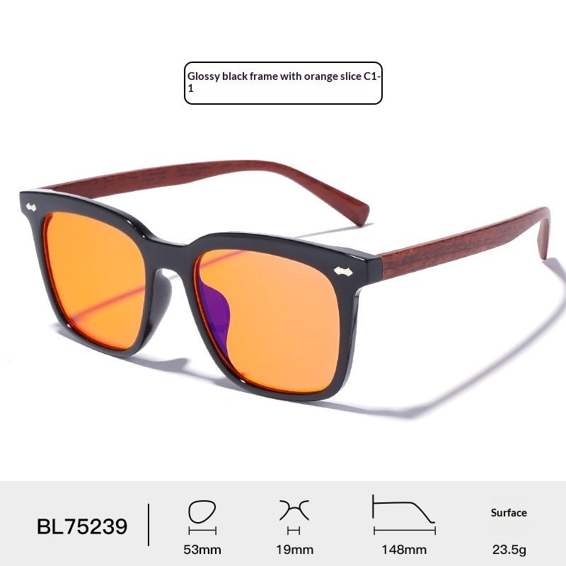 Esports Wood-Grain 99 Blue-Light-Blocking Glasses by Ricaloux