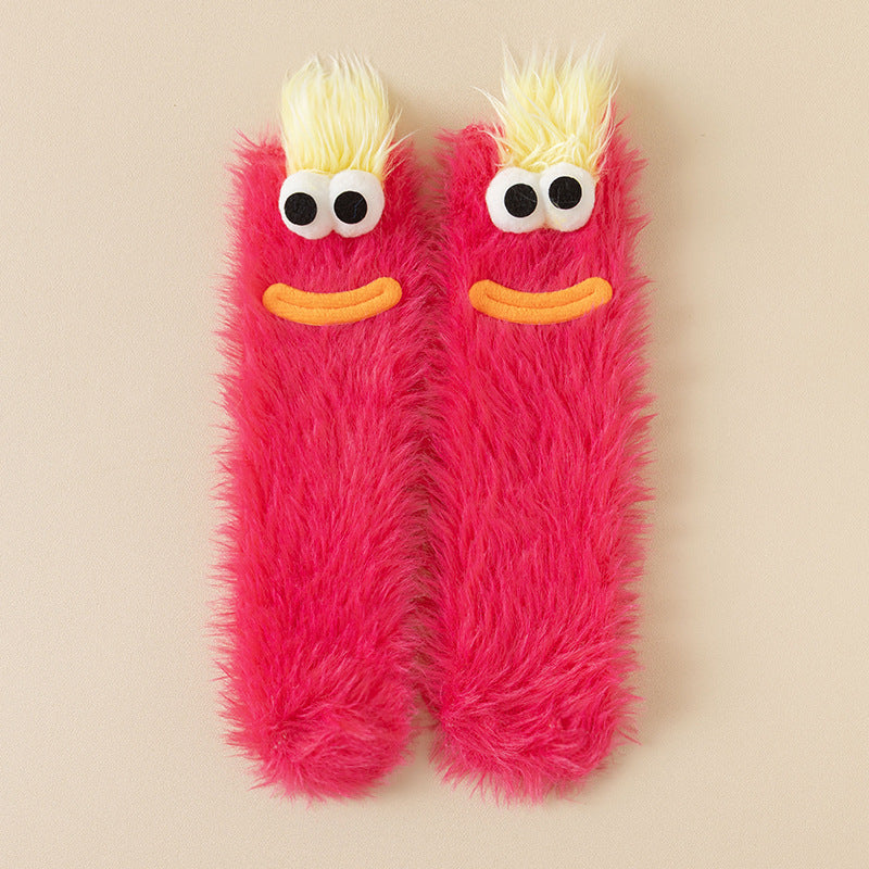 Womens Quirky Coral Fleece Mid-calf Socks – Premium 0 | RICALOUX