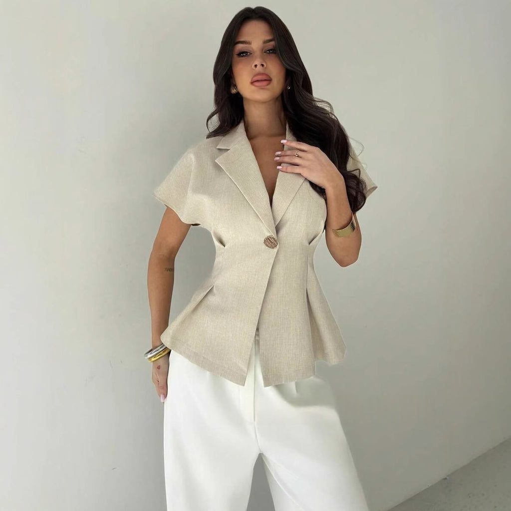 Cross-border Best-selling Women's Solid-color Tops by Ricaloux
