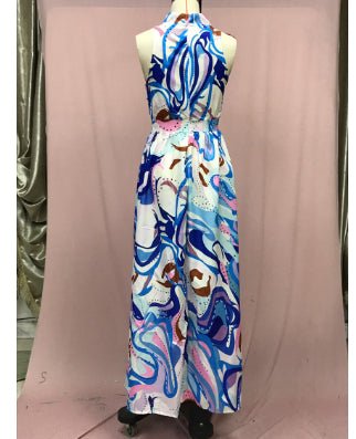 Women's French Dress Chiffon Strap Type Blue - RICALOUX