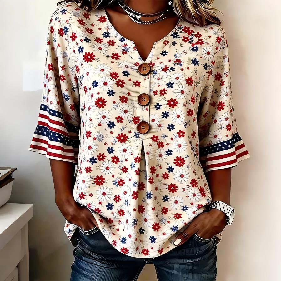 Womens Lace-trimmed Half-sleeve Casual Loose-fit Versatile Blouse – Premium 0 | RICALOUX