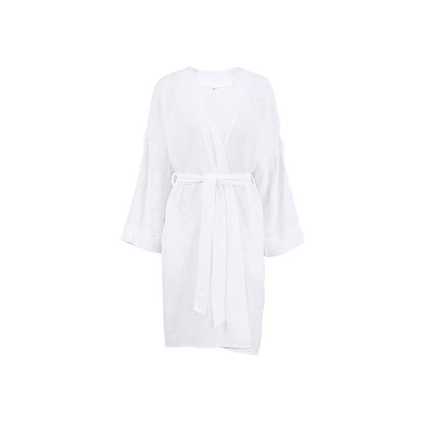 Cotton Fashion Long-sleeve Nightgown Womens Loungewear – Premium 0 | RICALOUX