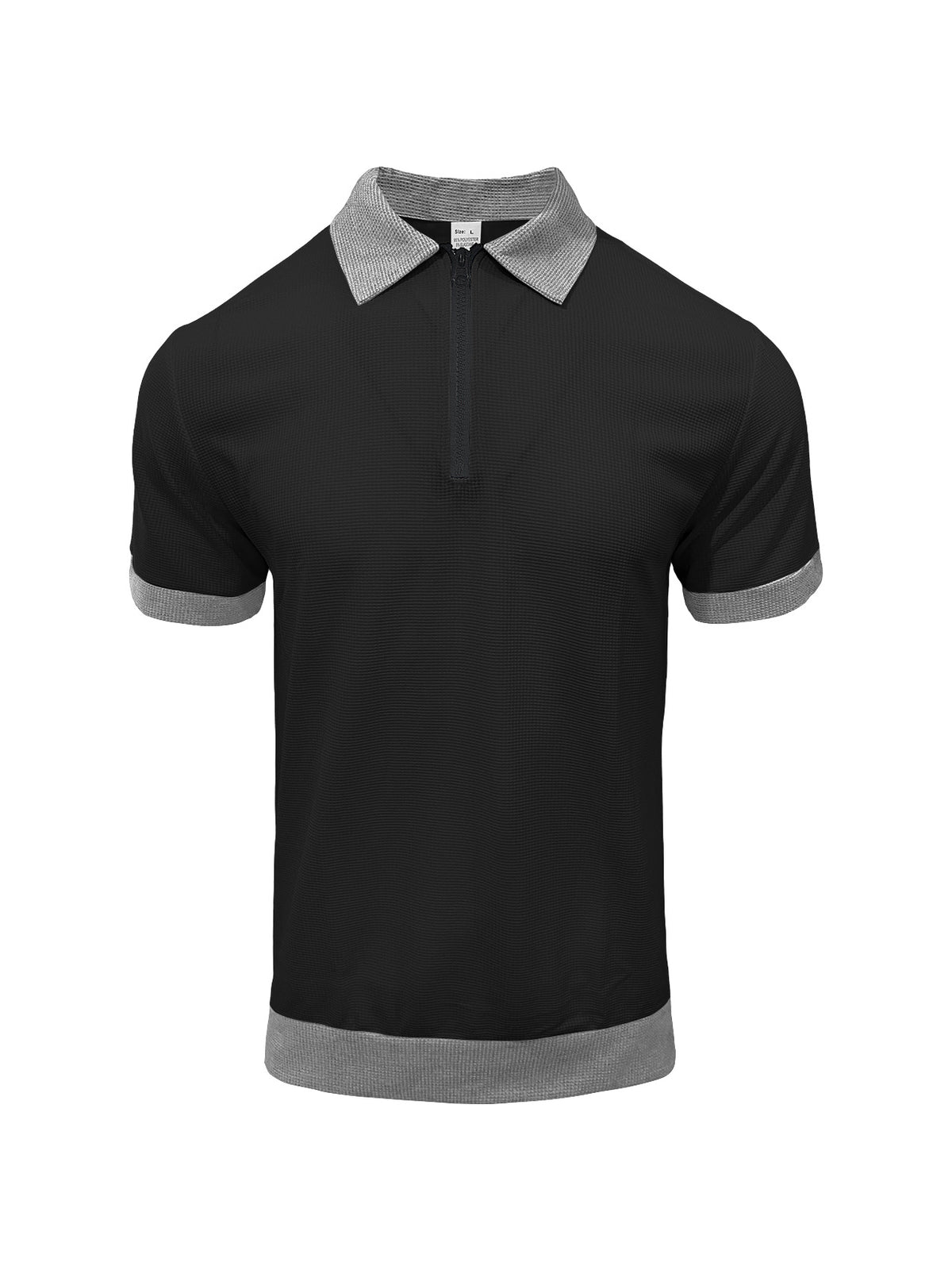 Mens Half-Zip Polo Shirt With Lapel Collar And Short Sleeves – Premium 0 | RICALOUX