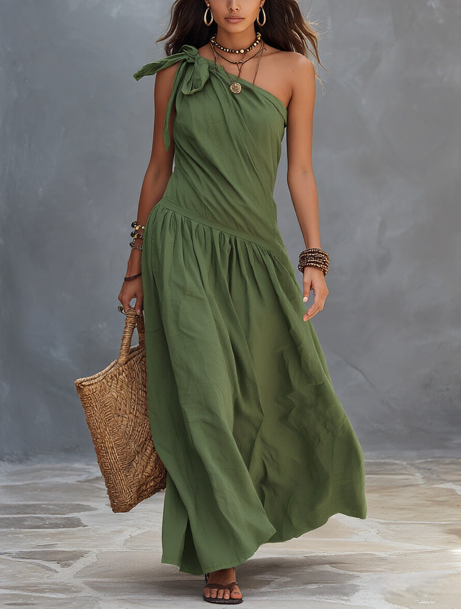Womens Off-shoulder Asymmetrical Dress by Ricaloux