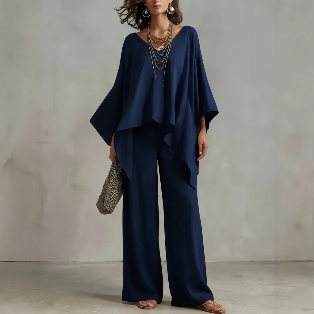 Women's Irregular Hem Wide-leg Pants Set by Ricaloux