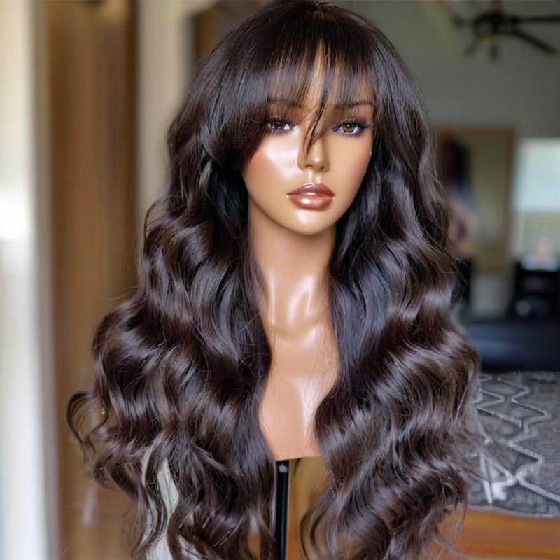 Wig Female Long Curly Hair Big Wave Air Bangs Simulation Whole Head Cover – Premium 0 | RICALOUX