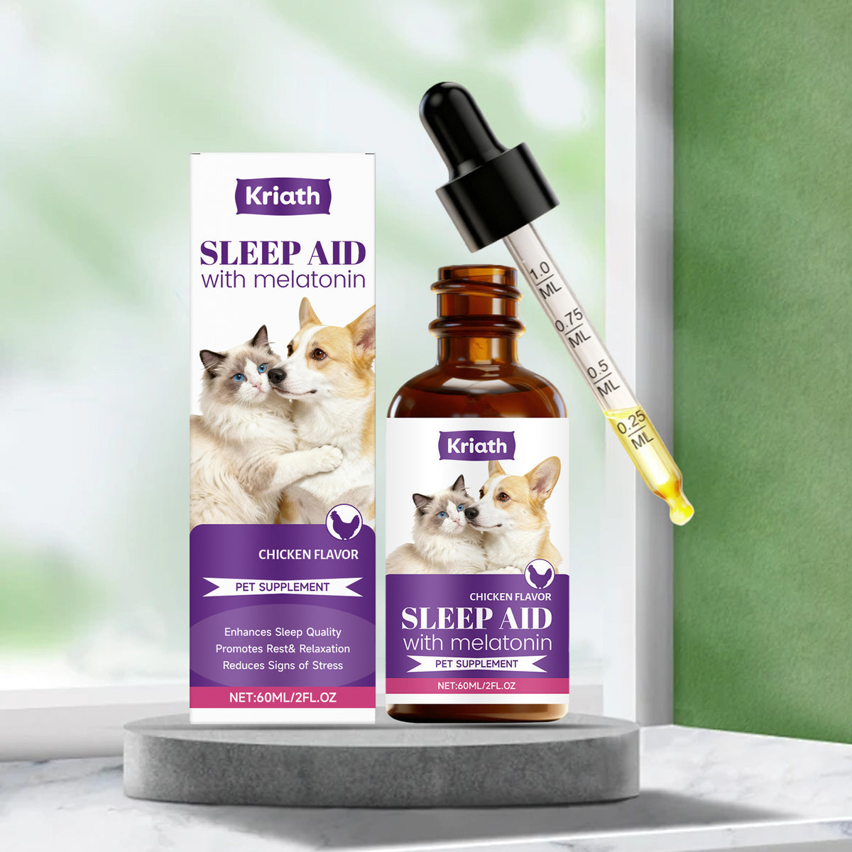 Kriath Pet Cat And Dog Care Drops Gentle, Nourishing, And Soothing Drops For Cats And Dogs, Ideal For Daily Sleep And General Care by Ricaloux