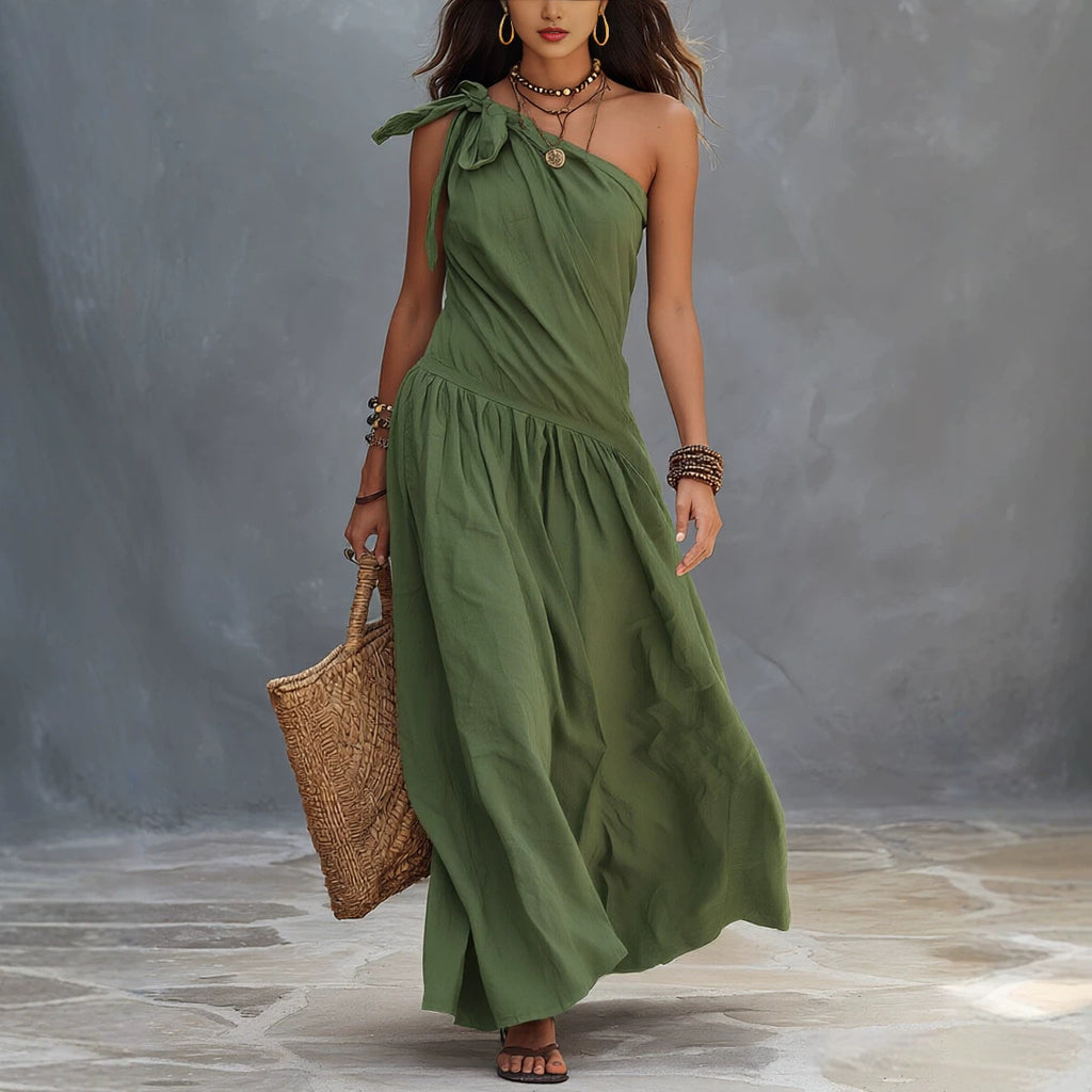 Womens Off-shoulder Asymmetrical Dress by Ricaloux