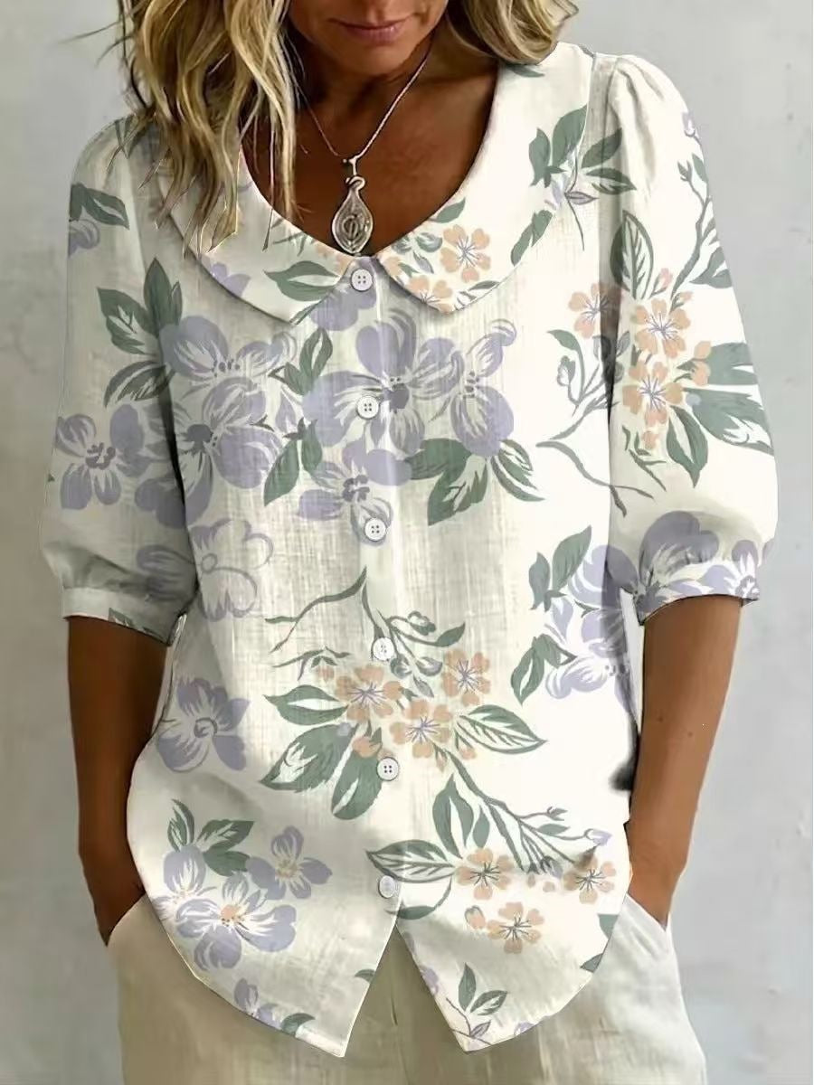 Womens Casual Fashion Printed Short-sleeve Top – Premium 0 | RICALOUX