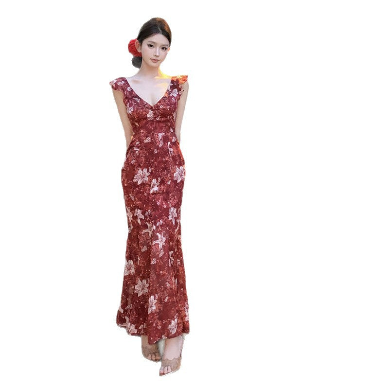 Summers New Slimming Flounce Maxi Dress by Ricaloux