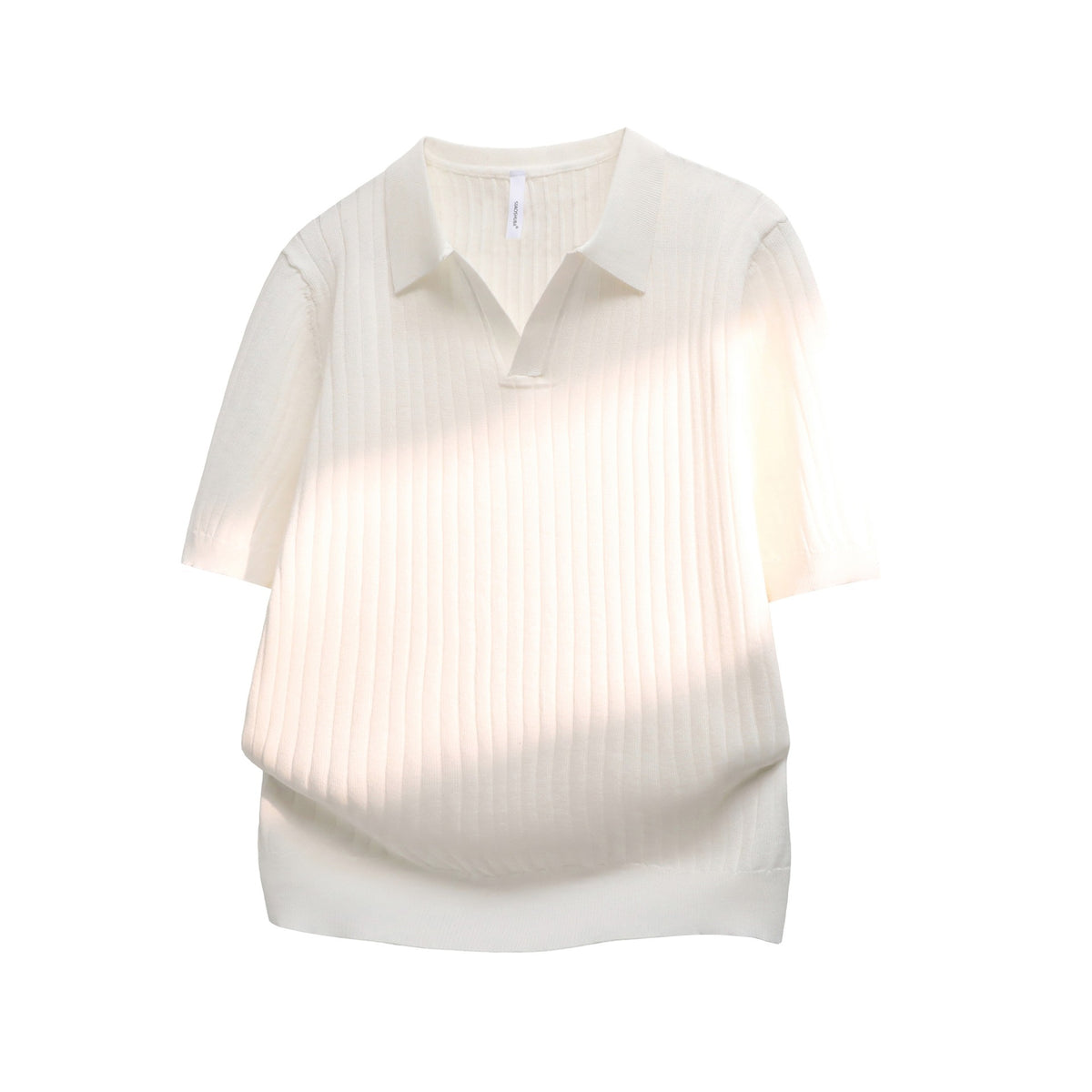 Notch-collar Striped Half-zip Knit T-shirt – Premium 0 | RICALOUX