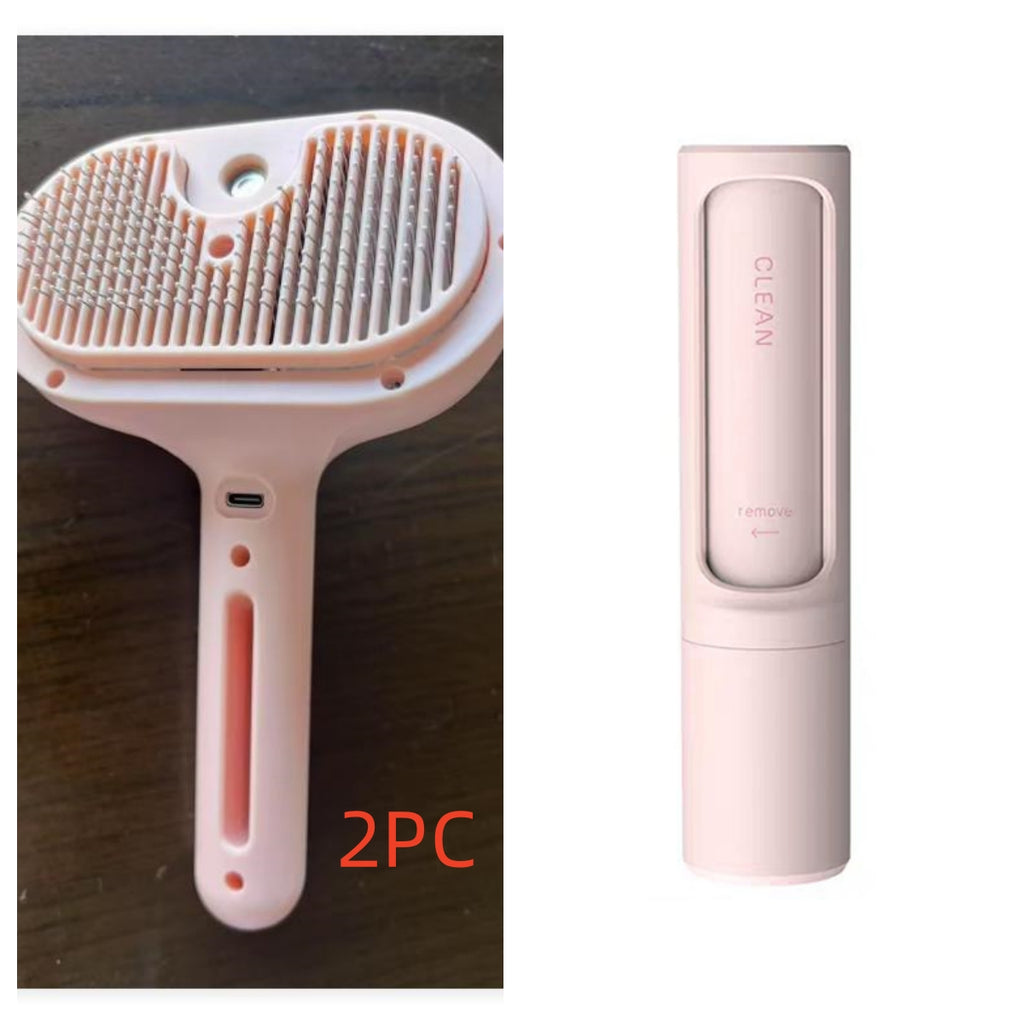 Pet Comb Self Cleaning Pets Hair Remover Brush For Dogs Grooming Tools Dematting Comb Built-in Mist Humidifier Pet Products by Ricaloux