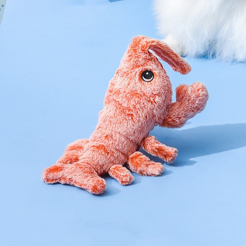 Pet Toys Electric Jumping Shrimp USB Charging Simulation Lobster Funny Cat Plush Pets Toy - RICALOUX