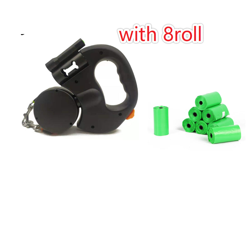 Retractable Dog Leash For Small Dogs Reflective Dual Pet Leash Lead 360 Swivel No Double Dog Walking Leash With Lights Pet Products by Ricaloux