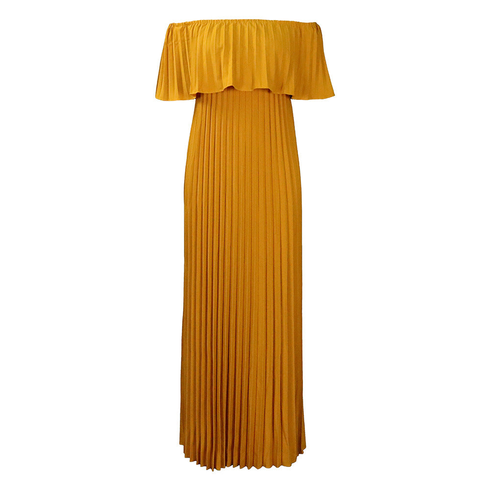 Springs New Sexy Off-shoulder Pleated Dress – Premium 0 | RICALOUX