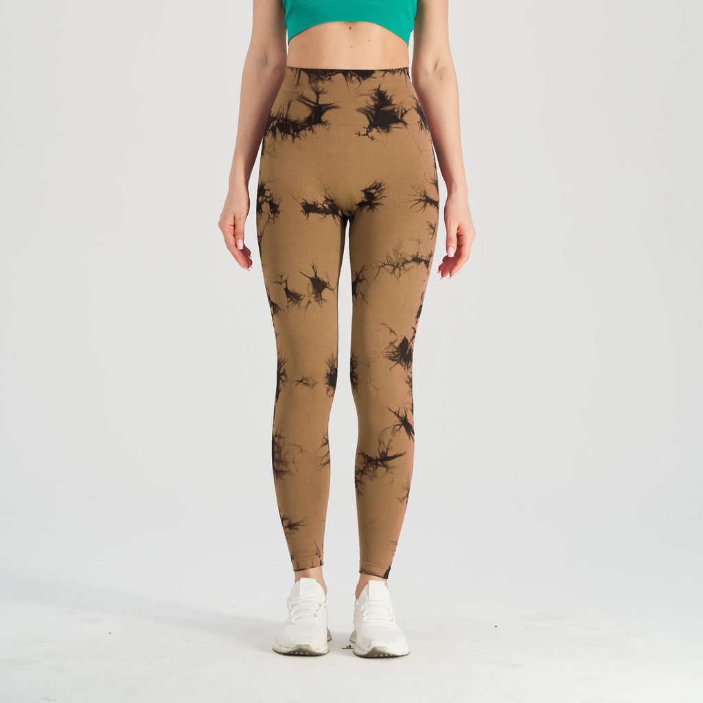 Womens Seamless Knitted Tie-Dye Yoga Pants by Ricaloux