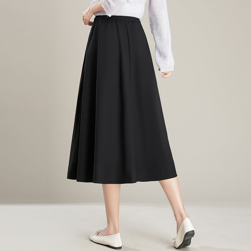 New Commuter Skirt Figure-flattering Black Fashion Pleated Maxi A-line Dress – Premium 0 | RICALOUX