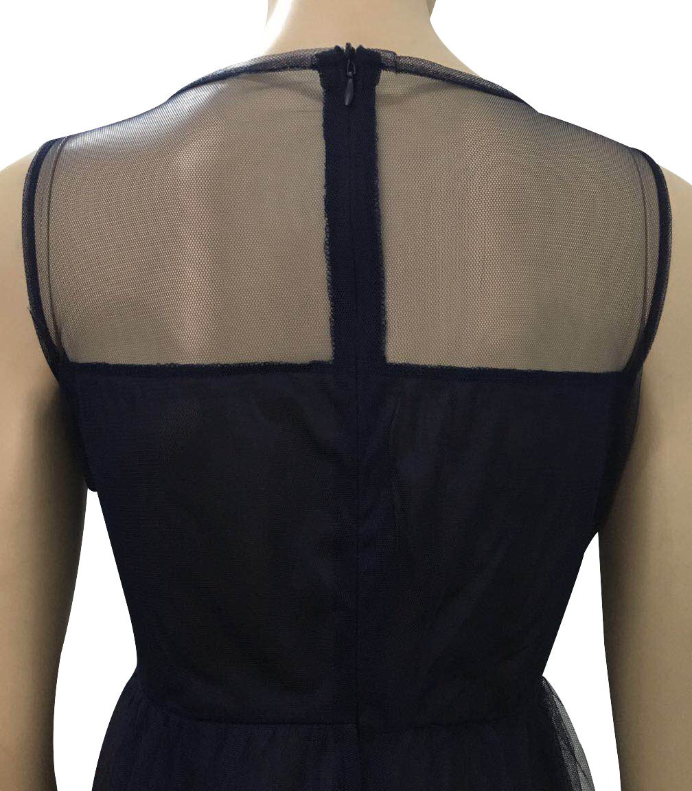 Fashion Polyester Sleeveless Mesh Long Dress - RICALOUX