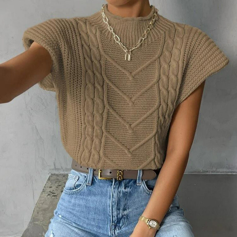 Twist-knit Turtleneck Casual Vest For Women – Premium 0 | RICALOUX